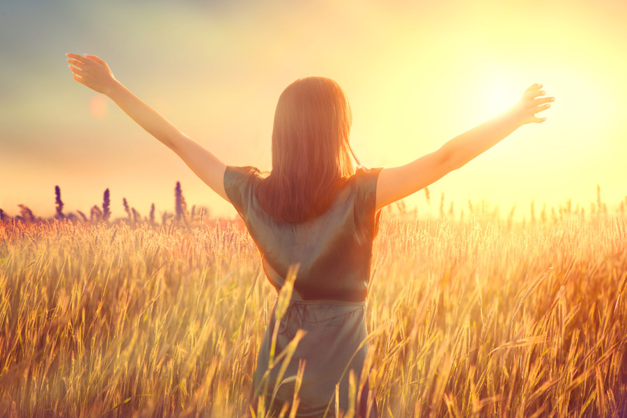 Woman soaking up the sun